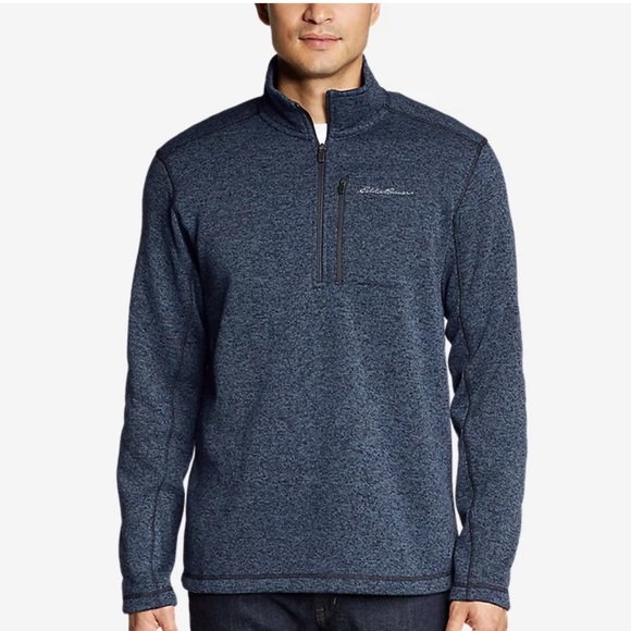 Eddie Bauer Radiator Navy Heather Fleece Pull Over 1/2 Zip SZ XL